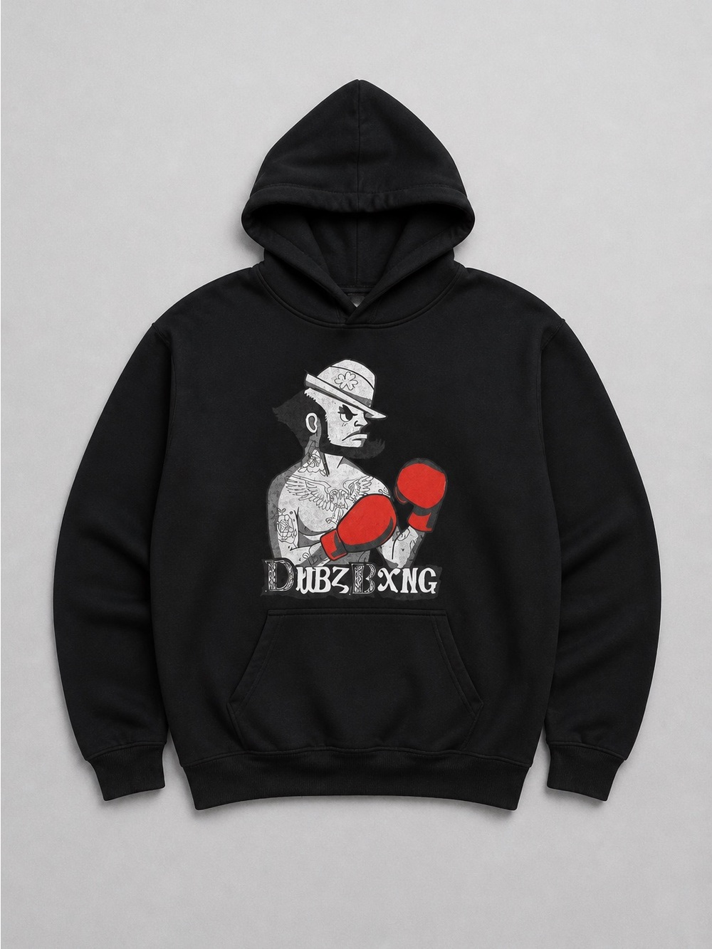 Black Graphic Pullover Hoodie - Men's